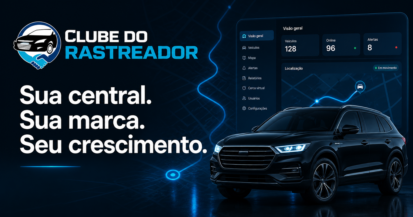 Painel de rastreamento veicular Clube do Rastreador